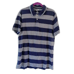 Arizona Jeans Mens Navy Striped Polo Shirt Sz XL Cotton Casual Golf